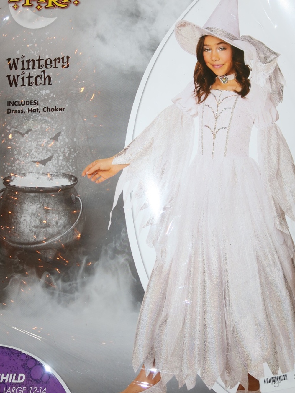 NWT Girl Winter Witch Costume Halloween Size 12-14 L Kids Youth